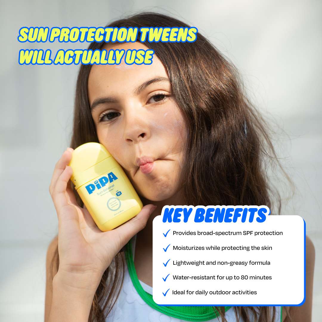 Smooth Sational Duo moisturizer and sunscreen promoting sun protection for tweens.