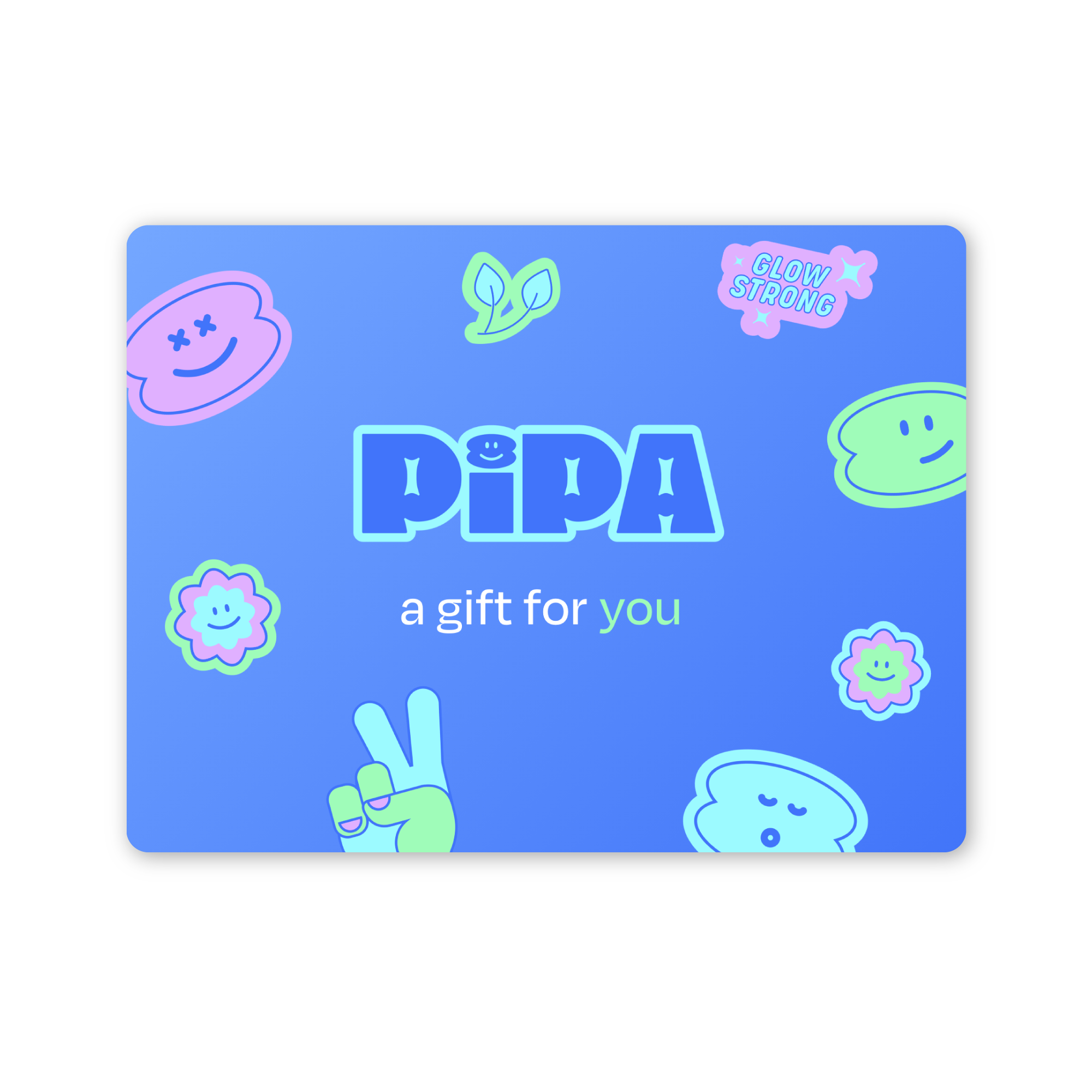 Pipa $10 Gift Card with colorful designs and redeemable code.