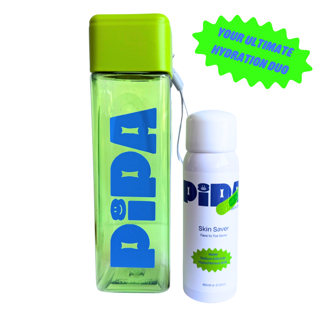 Skin Saver Duo with Pipa Water Bottle and Skin Saver Spray for hydration and skincare.