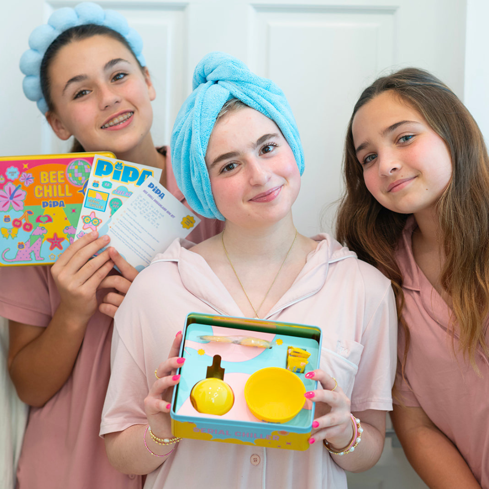 Bee Chill Spa Kit for tween self-care with clean ingredients and spa moment products