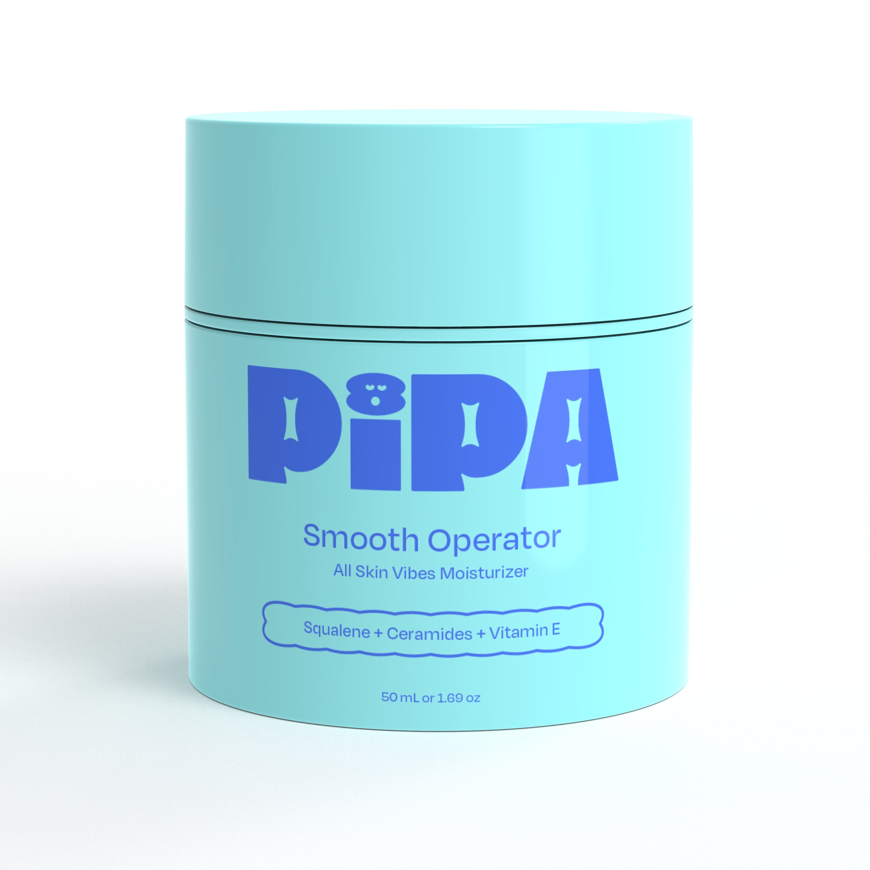 Smooth Operator face moisturizer with squalene, ceramides, and vitamin E for youthful skin care.