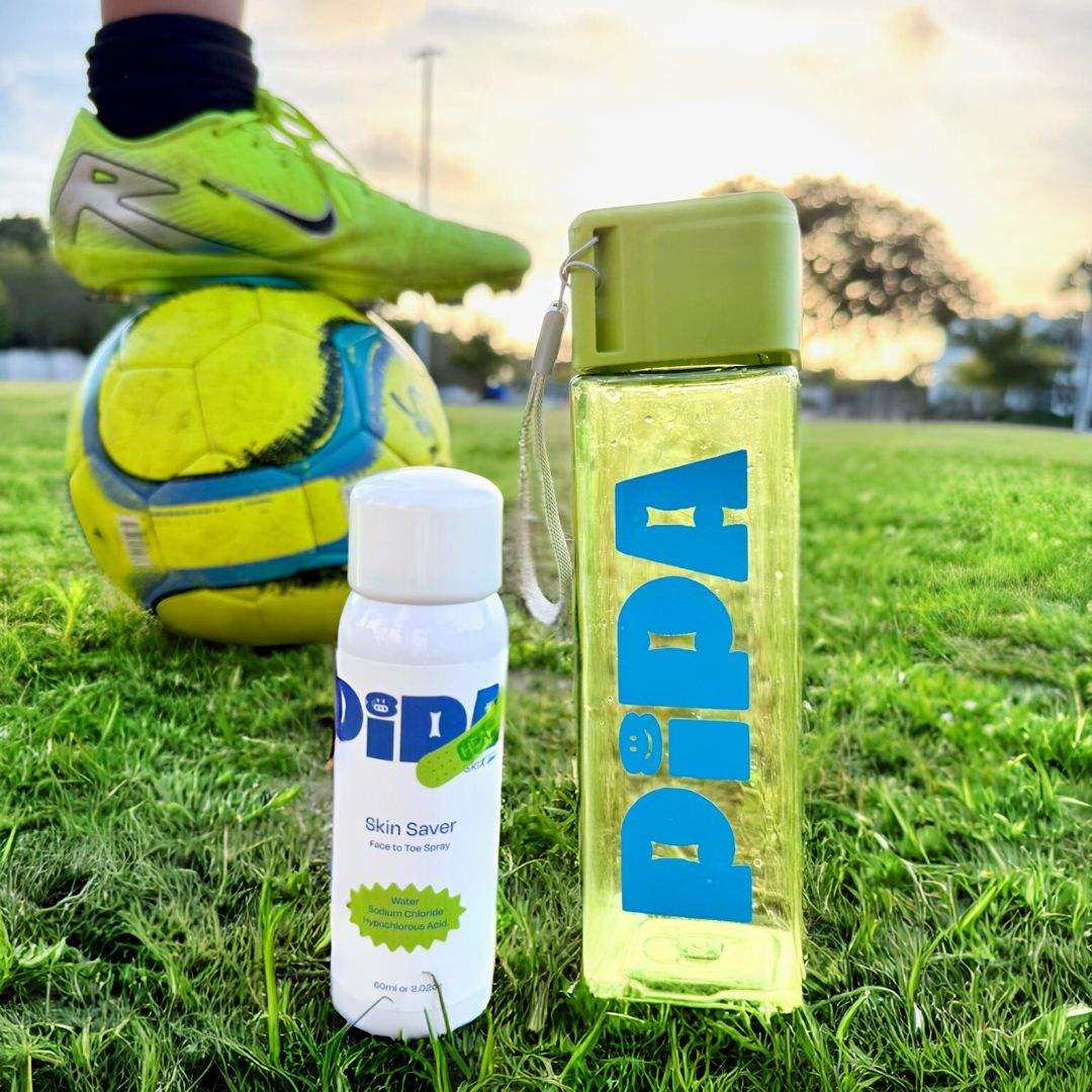 Pipa Water Bottle in green with logo