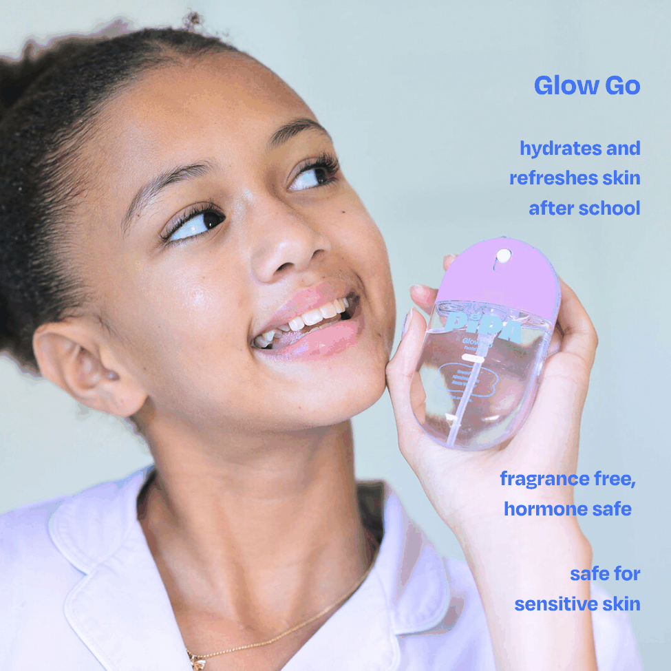 Start Young Bundle tween skincare set with cleanser, moisturizer, mist, and free headband