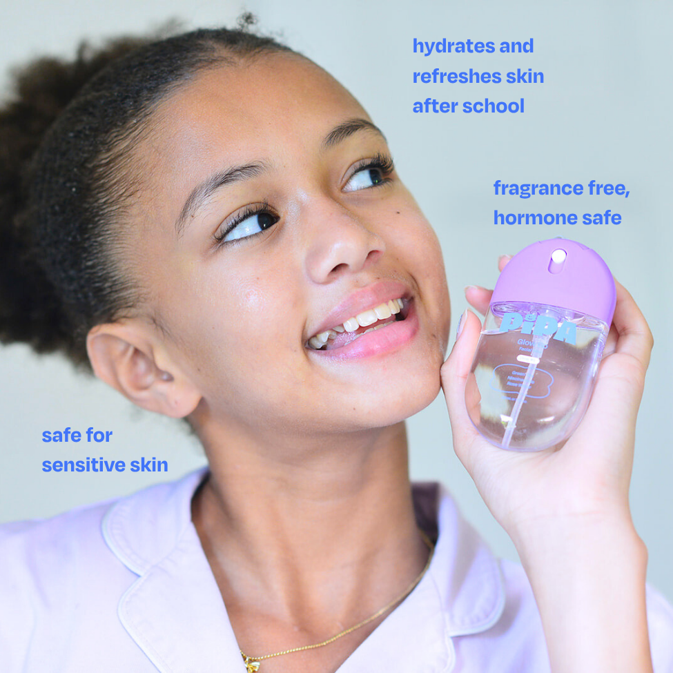 Glow Go hydrating mist for tweens refreshing and revitalizing young skin