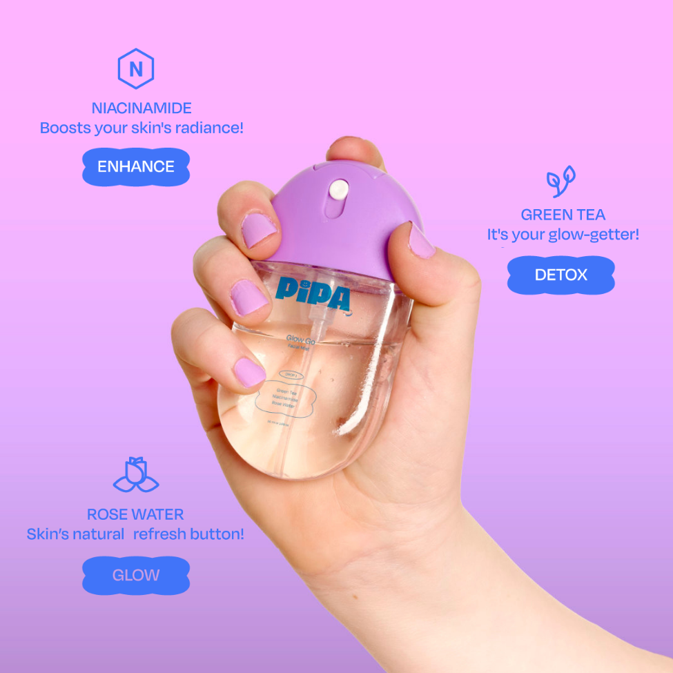 Glow Go refreshing mist for hydrated and radiant tween skin