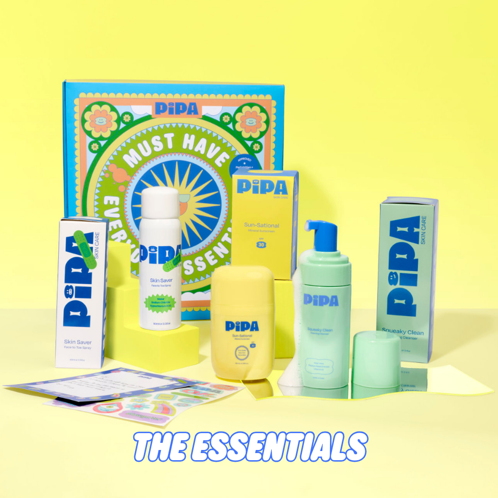 Squeaky Clean foaming cleanser with Skin Saver spray and Sun-Sational SPF30 sunscreen in Must-Have Bundle for tween skincare