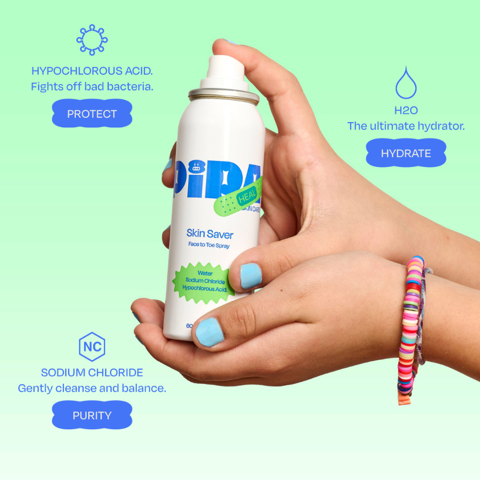 Skin Saver face and body spray with Hypochlorous Acid for acne and irritation relief