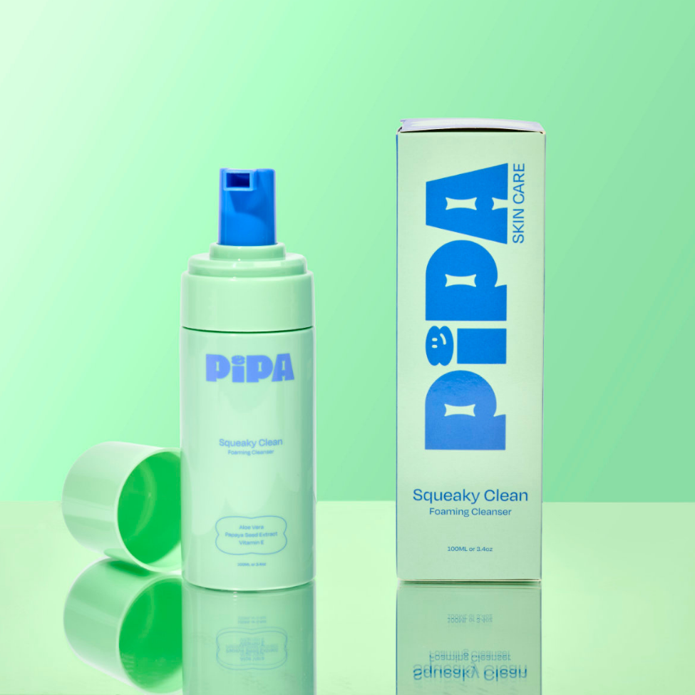 Squeaky Clean gentle face wash for kids with aloe vera, papaya seed, and vitamin E