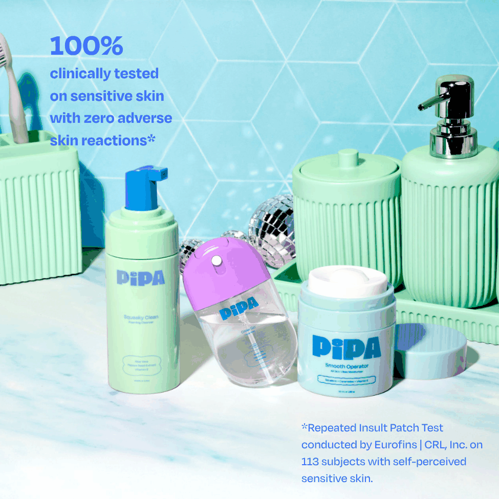 Start Young Bundle tween skincare set with cleanser, moisturizer, glow mist, and free headband